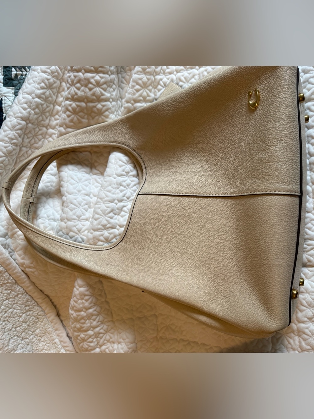 Coach Cream Large Lana Bag with Gold Accent